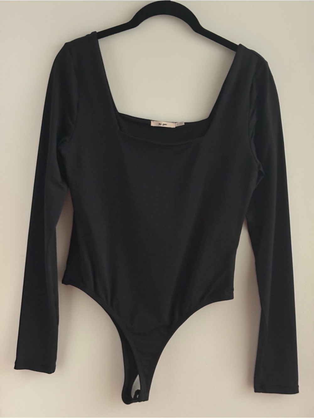 Black Long-Sleeve One-Piece Bodysuit